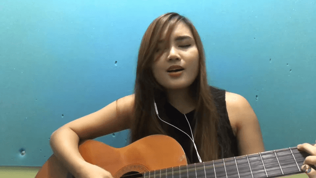 playing guitar